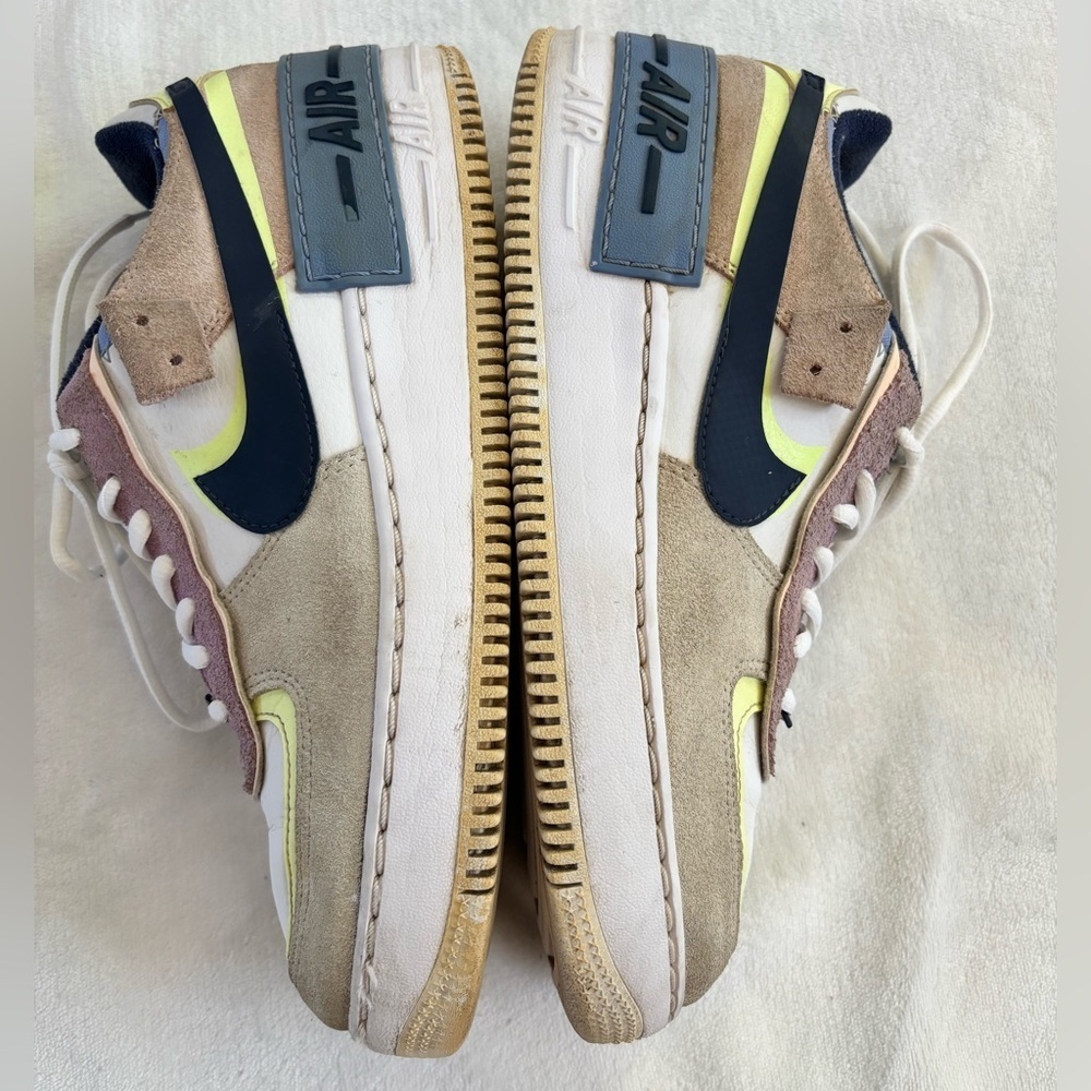 Nike Air Force 1 Shadow Multicolor Suede Sneakers Unisex CU8591-001 Size 9,5 - Picture 9 of 10
